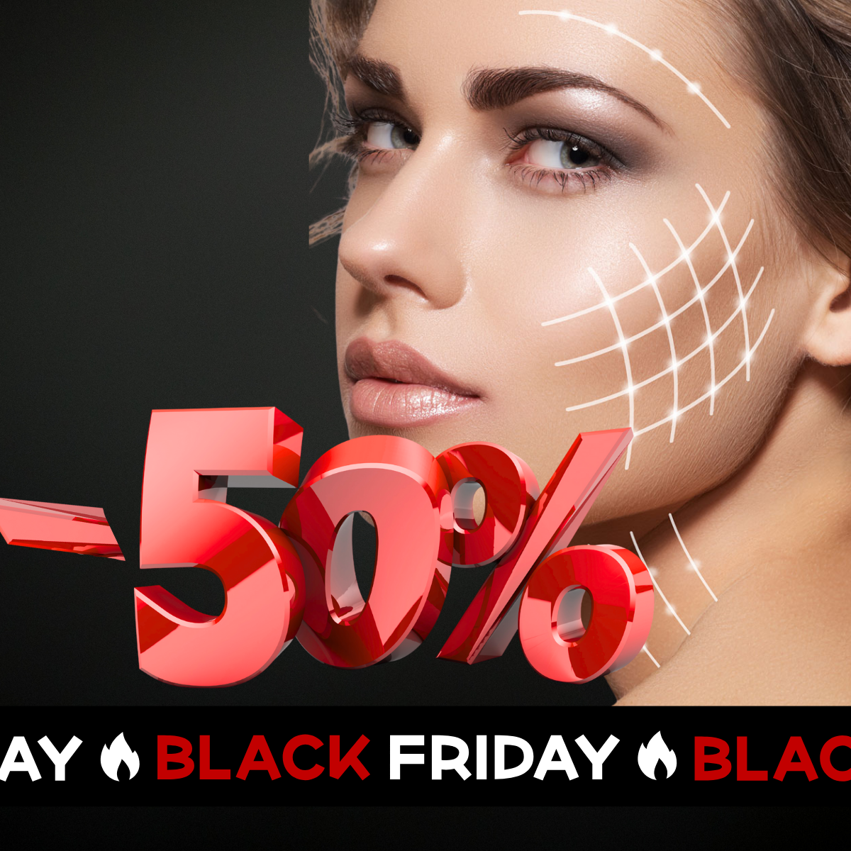 BLACK FRIDAY -50% Fala radiowa na twarz, szyja, dekolt + pielegnacja